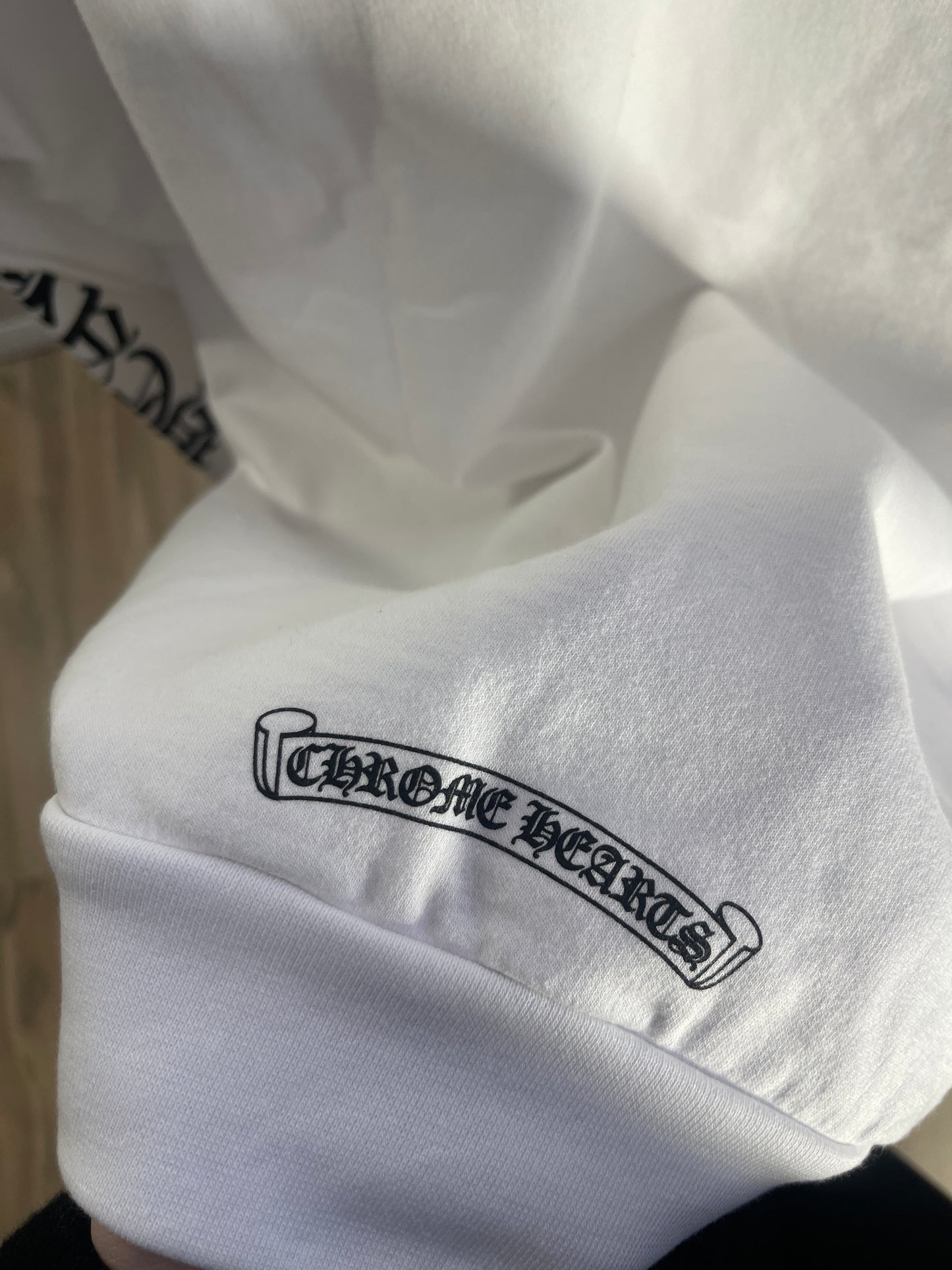 Chrome Hearts Vertical Logo Pullover Hoodie - White - Size XXL