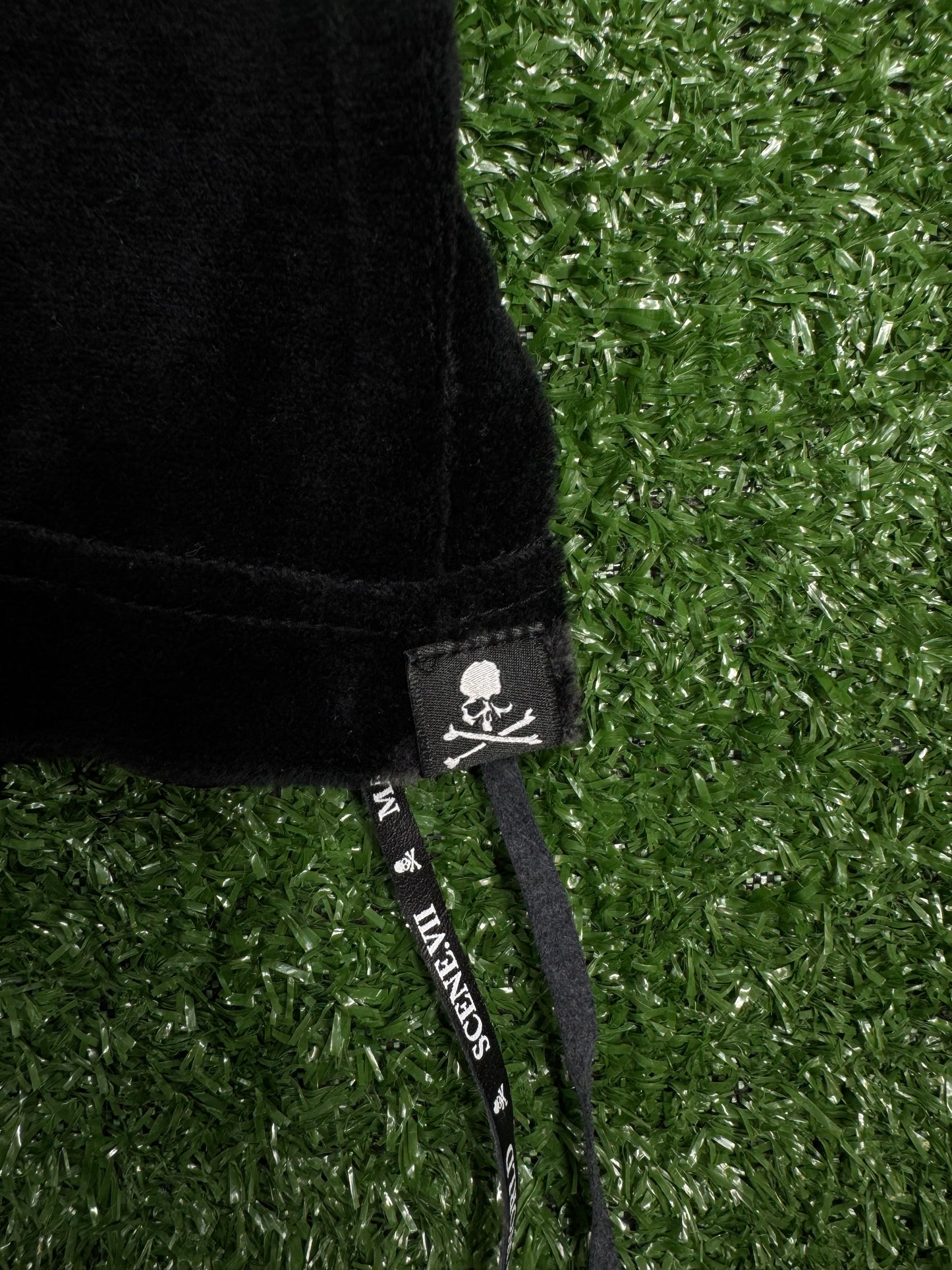 Mastermind Vs. Bape Velour Black All Over L/S Shirt Size Small