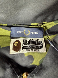 Bape X Fred Perry Black Harrington Jacket Size Medium