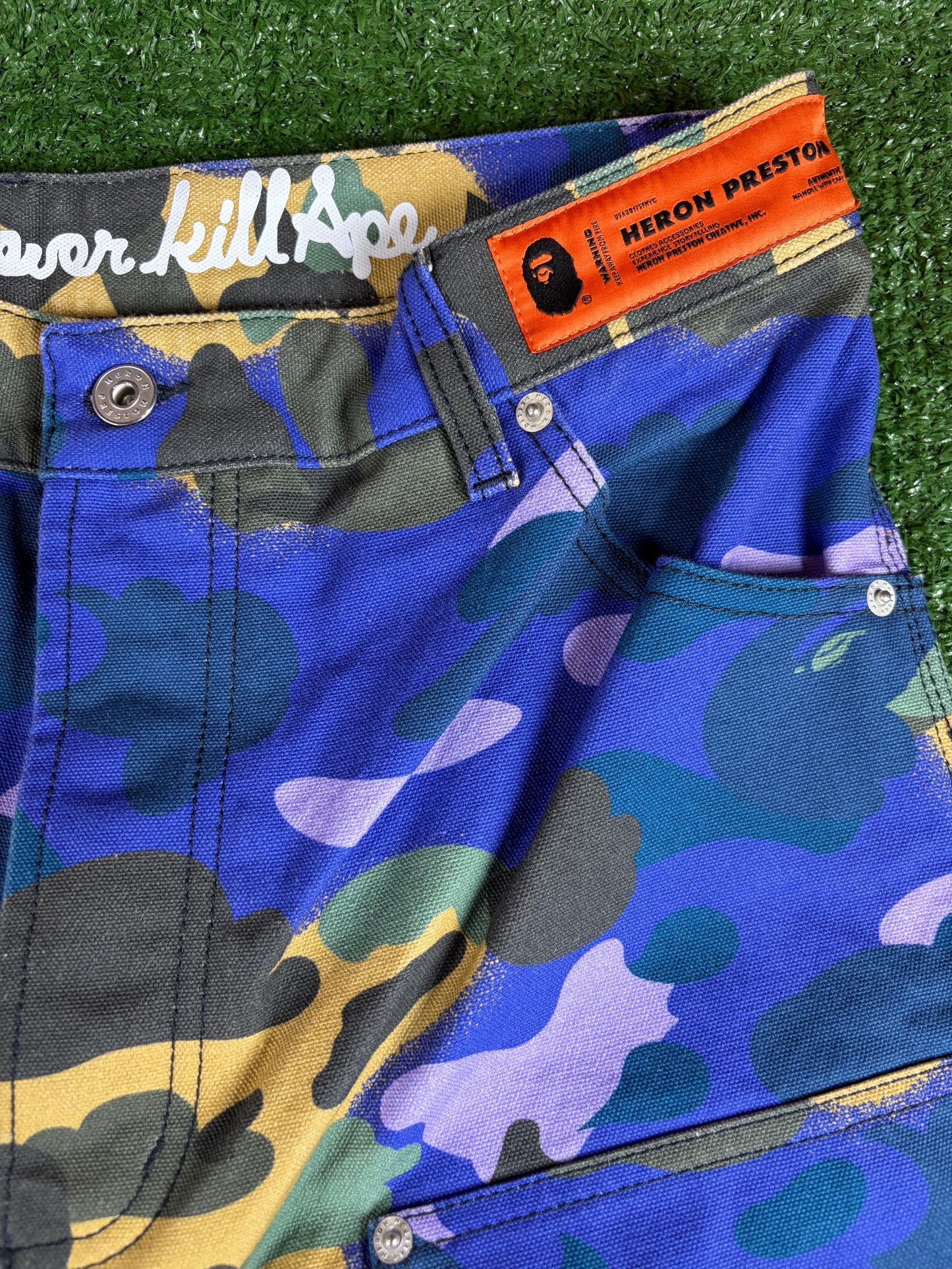 BAPE x Heron Preston 1st Camo Duck Painter Pants Small