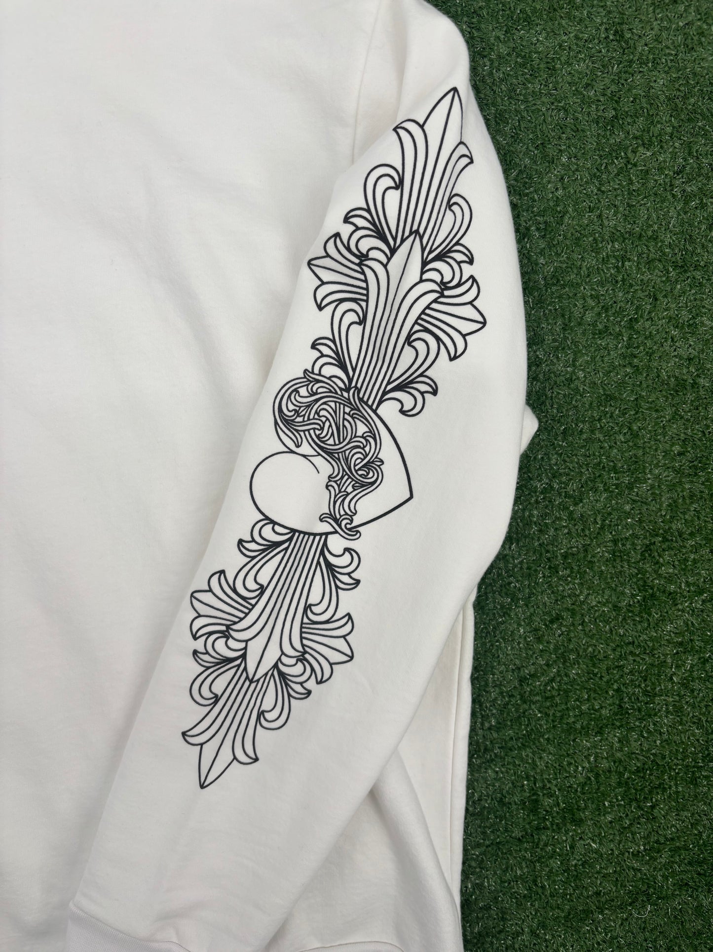 Chrome Hearts "Love You" Letter White Crewneck Sweater Size Large