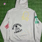 Mastrmind World Vs. Bape All-Over Embroidered Grey Hoodie Size Medium