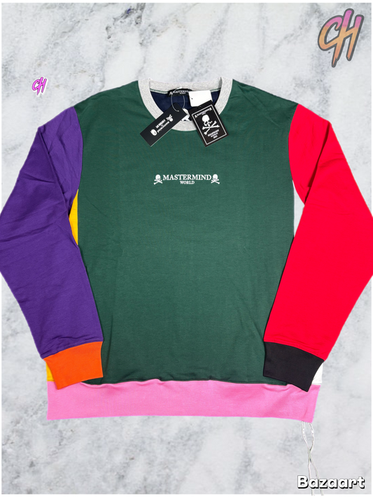 Mastermind World Vs. Bape Multi-Colored Crewneck Sweater Size Large