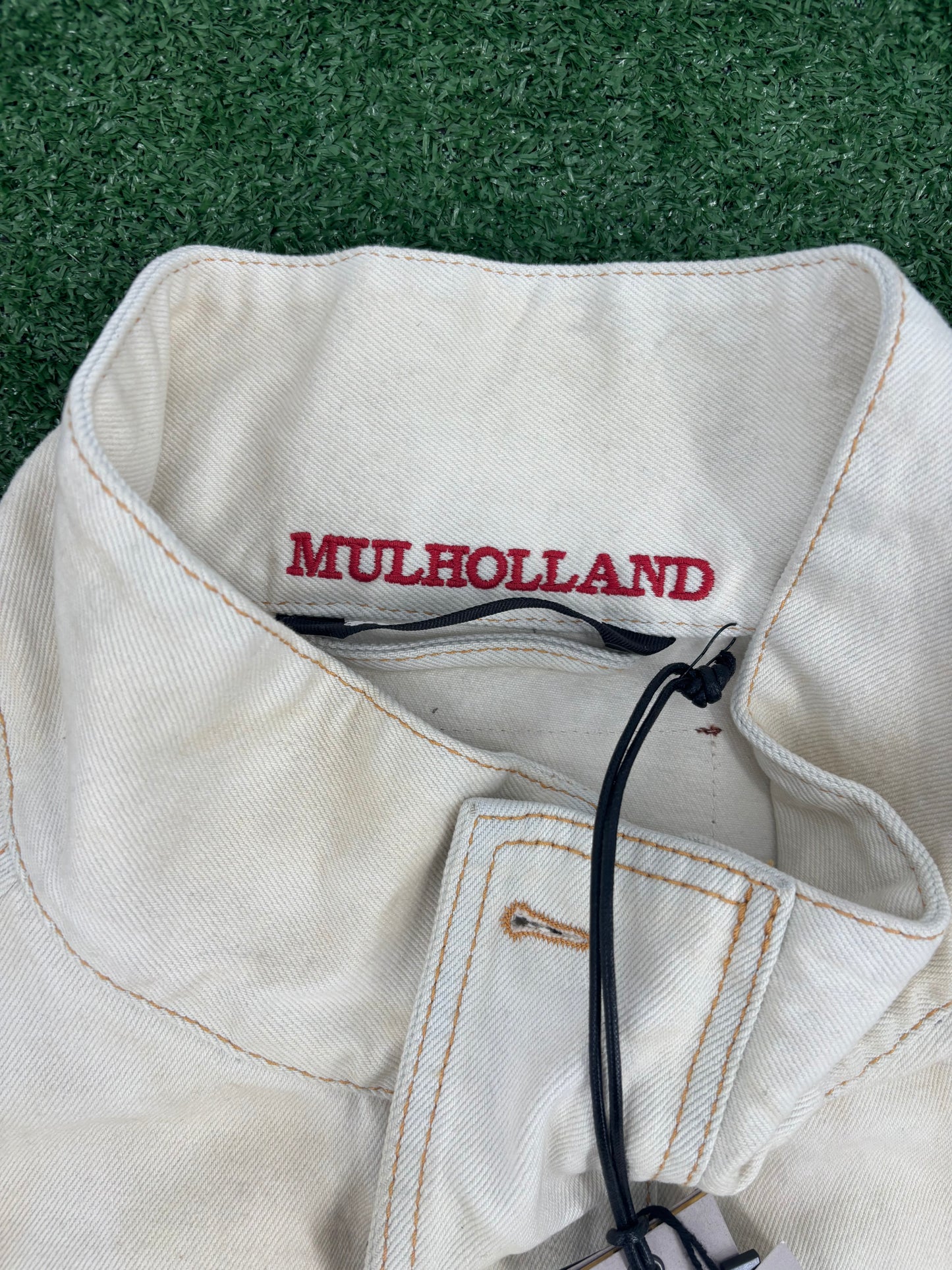 Palm Angels Dirtybull Mulholland Beige Denim Jacket Size Large (MSRP: $925.00)