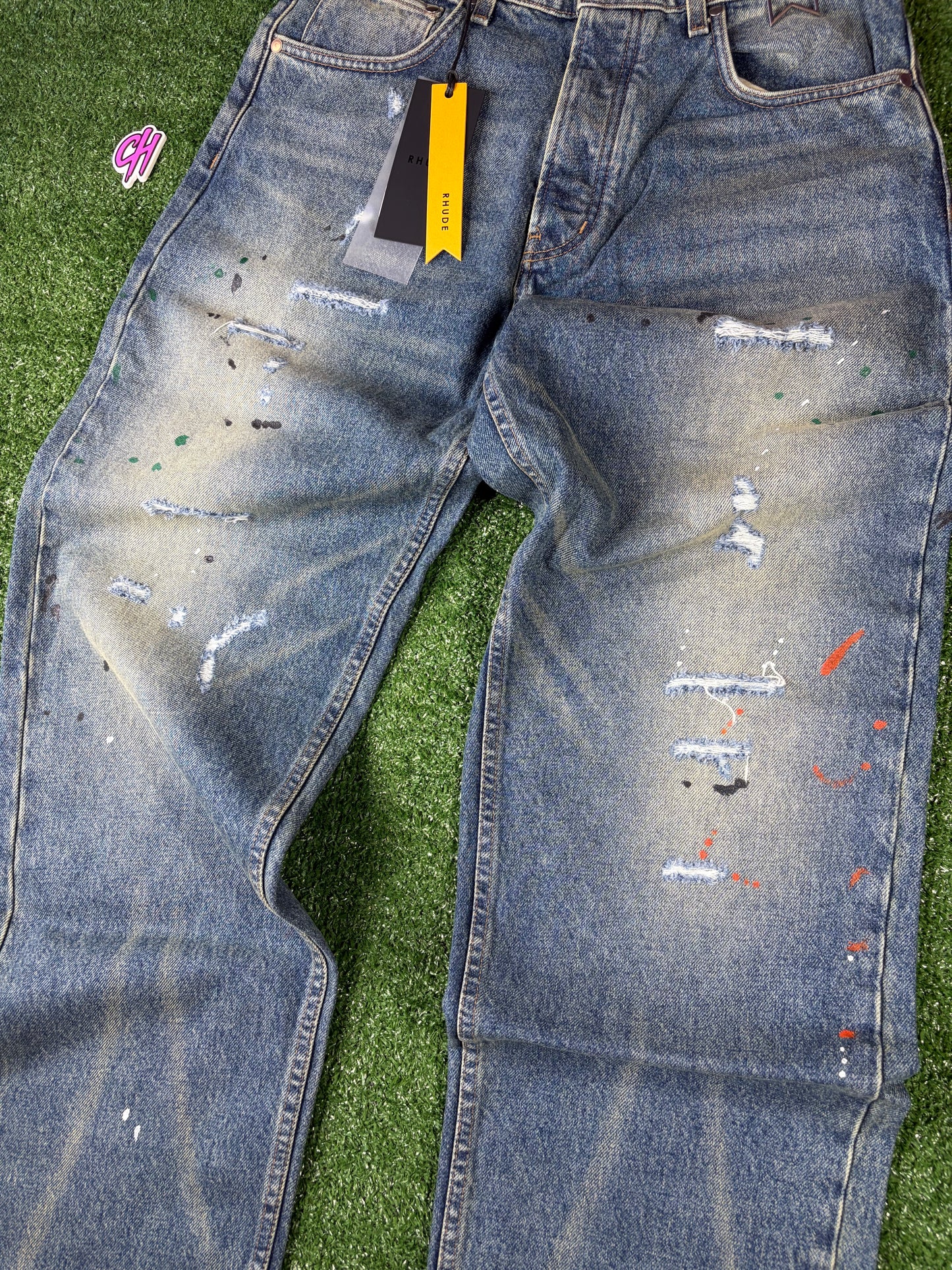 RHUDE Authentic Wide Leg Denim Indigo Jeans Mens Size 34 MSRP:$795.00