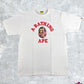 BAPE Christmas College White/Red T-Shirt Size Large