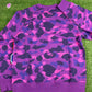 BAPE Color Camo Embroidery Shark Purple Crewneck Large