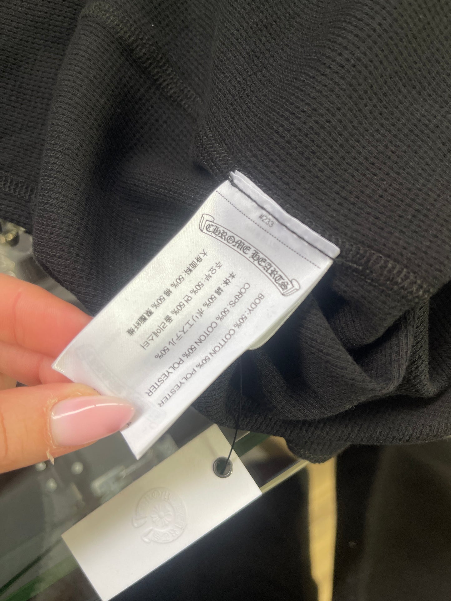 Chrome Hearts Scroll Logo Long-Sleeve Thermal Shirt 'Black'