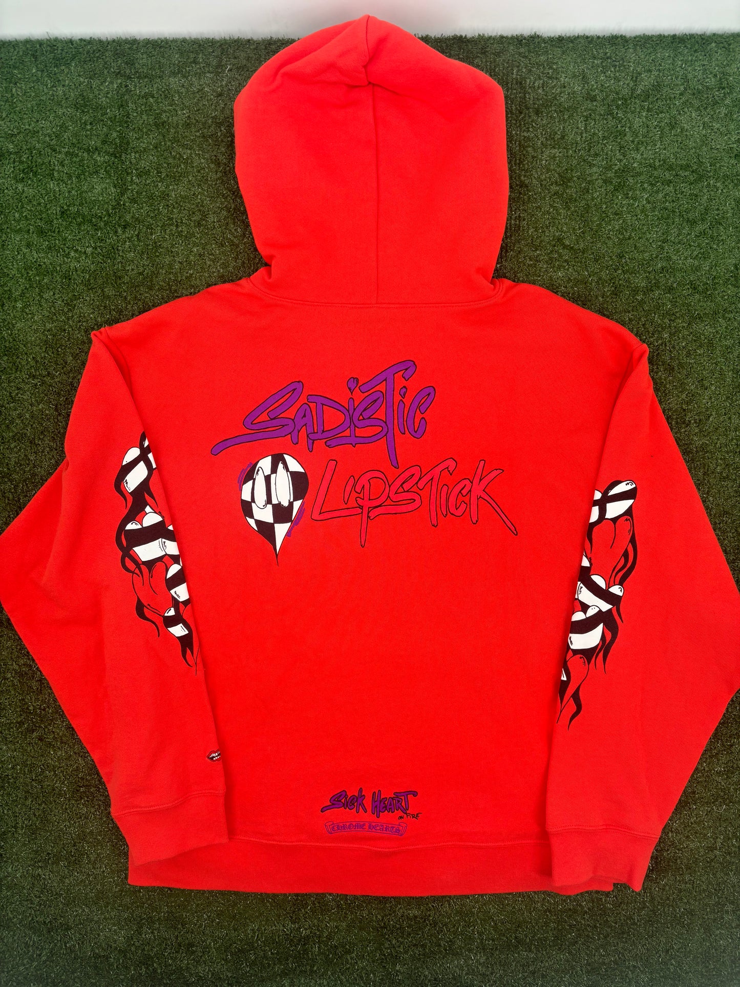 Chrome Hearts Matty Boy "Sadistic Lipstick" Red Pullover Hoodie Size XL