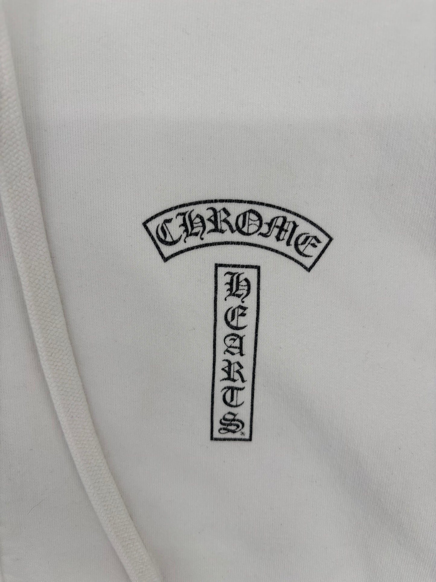 Chrome Hearts "F You' T-Bar Logo White Zip-Up Hoodie Size Large