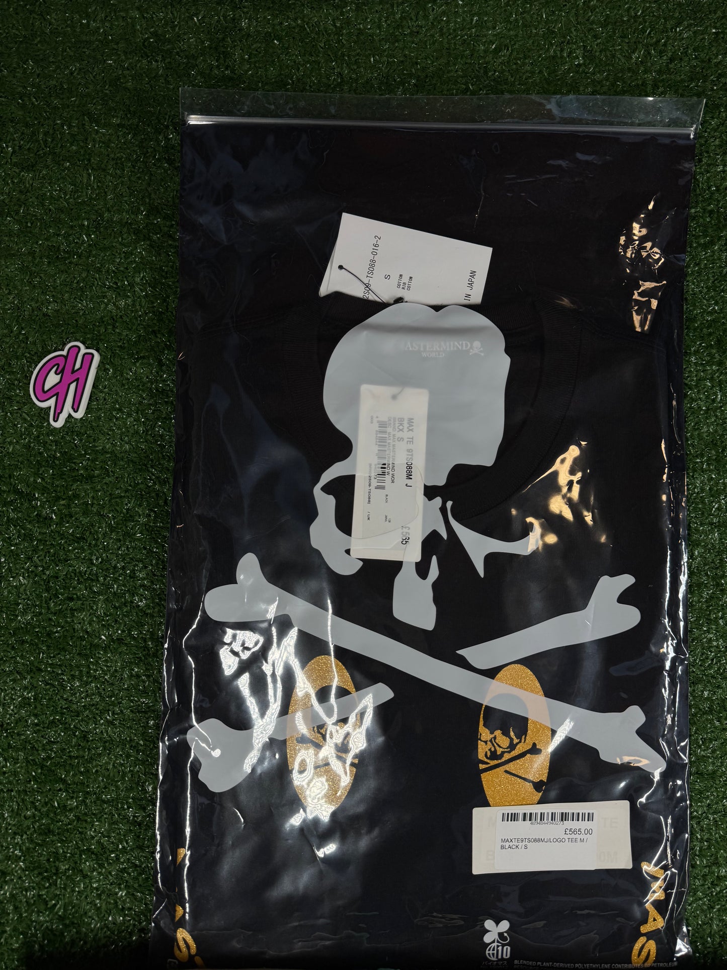 Mastermind World Gold Smiley Face Graphic Black T-Shirt Size Small