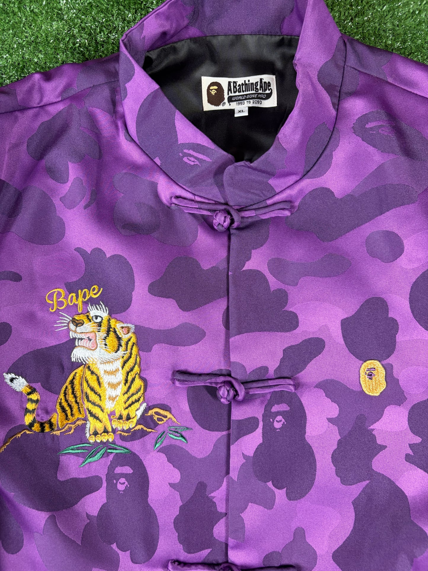Bape Purple Camo Tiger Padded China Jacket Size Small