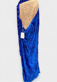 Off-White Women's Blue Velvet Shibori Belt Long Dress Sz 38 (MSRP: $2,239)