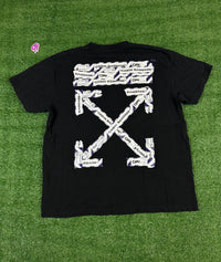 Off-White 'Scribbled Arrows Logo' Black/White T-Shirt (USED) - Size Small