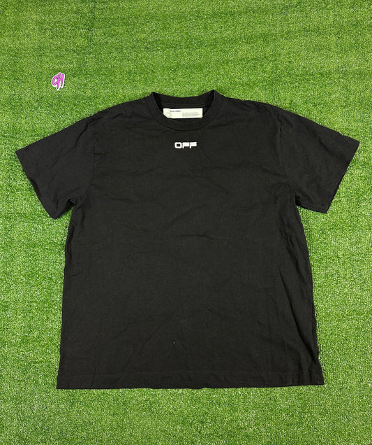 Off-White 'Scribbled Arrows Logo' Black/White T-Shirt (USED) - Size Small