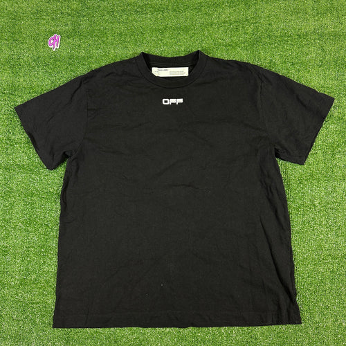 Off-White 'Scribbled Arrows Logo' Black/White T-Shirt (USED) - Size Small