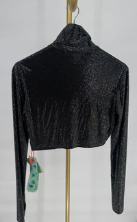 Off White Black Bling Sec Skin L/S Crop Top Size 40 (MSRP:$1265.00)
