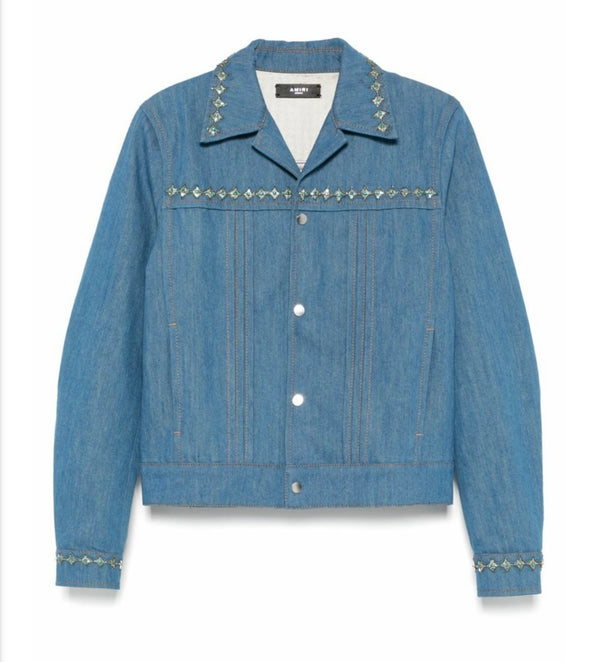 AMIRI Crystal-Embellished Pleated Jacket Size Large (MSRP:$2690)