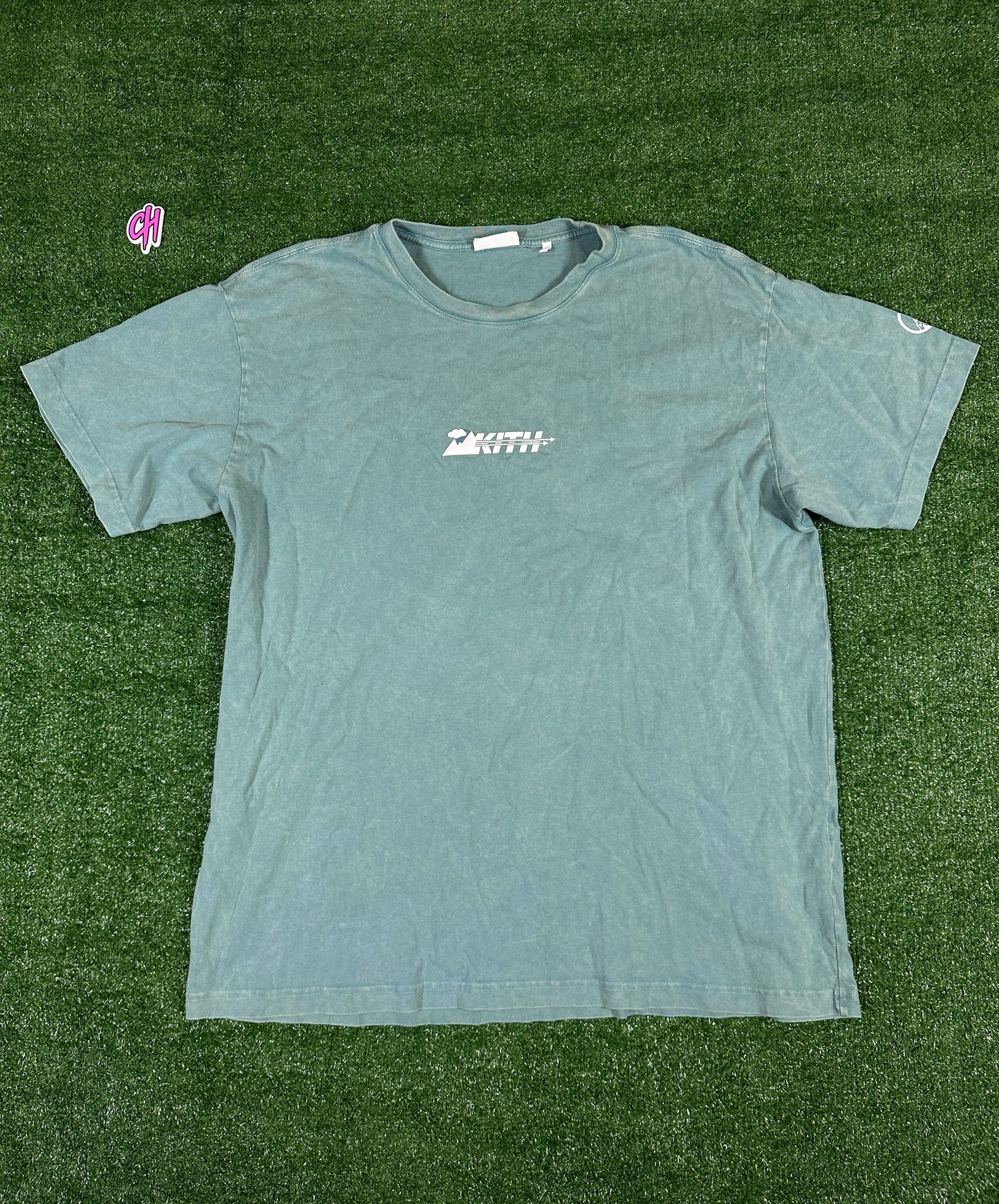 Kith X Columbia Eea Rain Mountain Teal Men's T-Shirt (USED) - Size XL