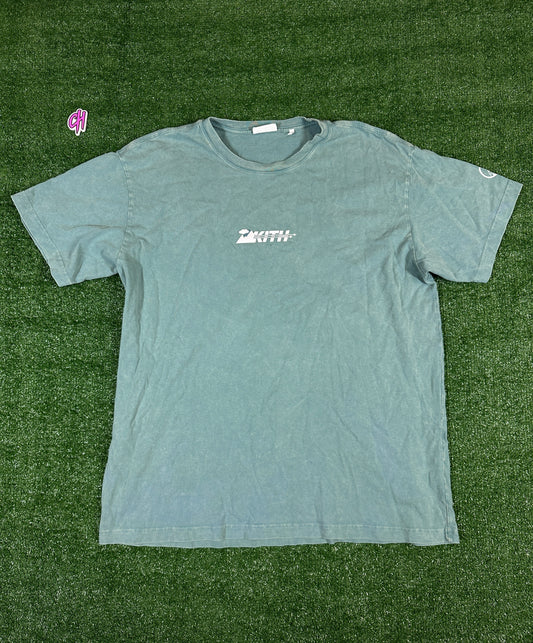 Kith X Columbia Eea Rain Mountain Teal Men's T-Shirt (USED) - Size XL