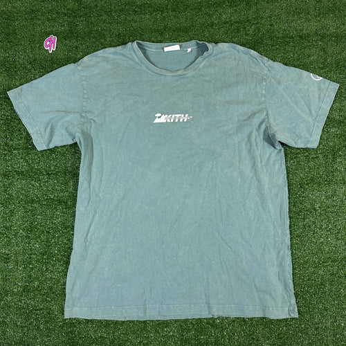 Kith X Columbia Eea Rain Mountain Teal Men's T-Shirt (USED) - Size XL
