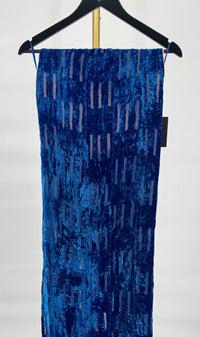 Off-White Women's Blue Velvet Shibori Belt Long Dress Sz 38 (MSRP: $2,239)