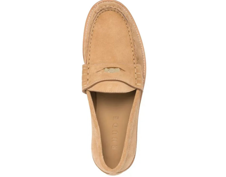 Rhude Suede Tan Slip-On Loafer Shoes
