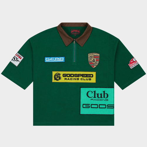 Godspeed GRC Quarter Zip Short Sleeve Polo - Green/Brown