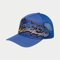 Godspeed GS Neo Trucker Hat - Blue/Yellow/Red