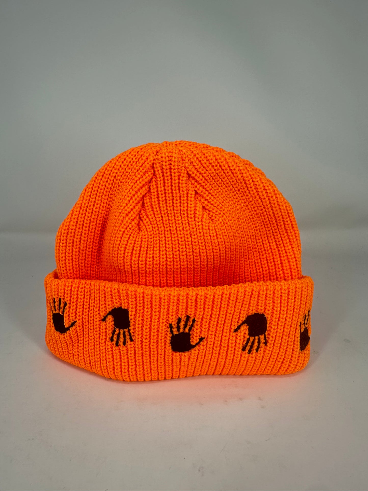 10 Deep 'Many Hands' Orange Beanie Brand New - One Size