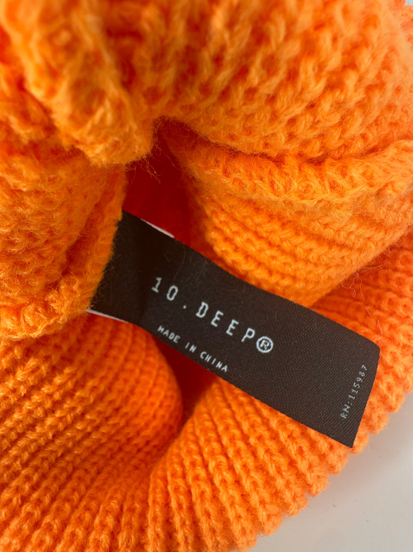 10 Deep 'Many Hands' Orange Beanie Brand New - One Size