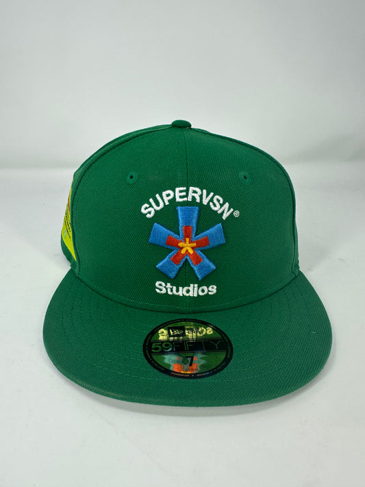 Supervsn Studios X New Era 'Starburst' Green 59Fifty Fitted Hat - Size 7