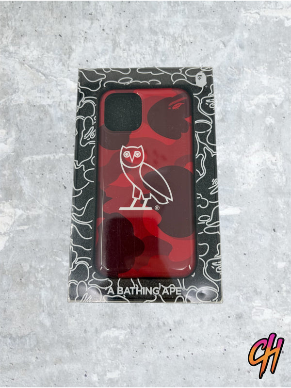 BAPE x OVO Red Color Camo iPhone 11 Pro Case