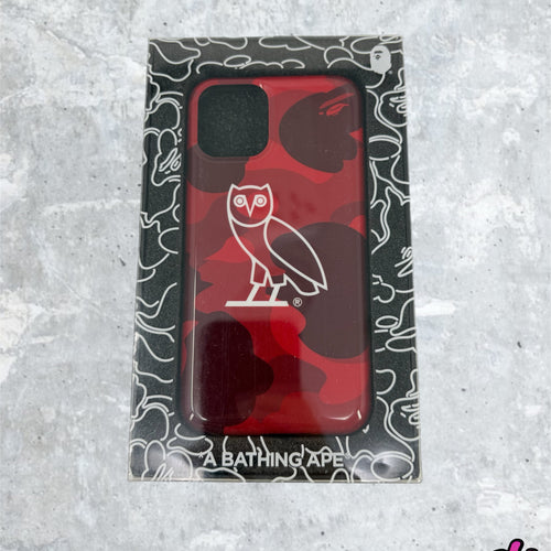 BAPE x OVO Red Color Camo iPhone 11 Pro Case
