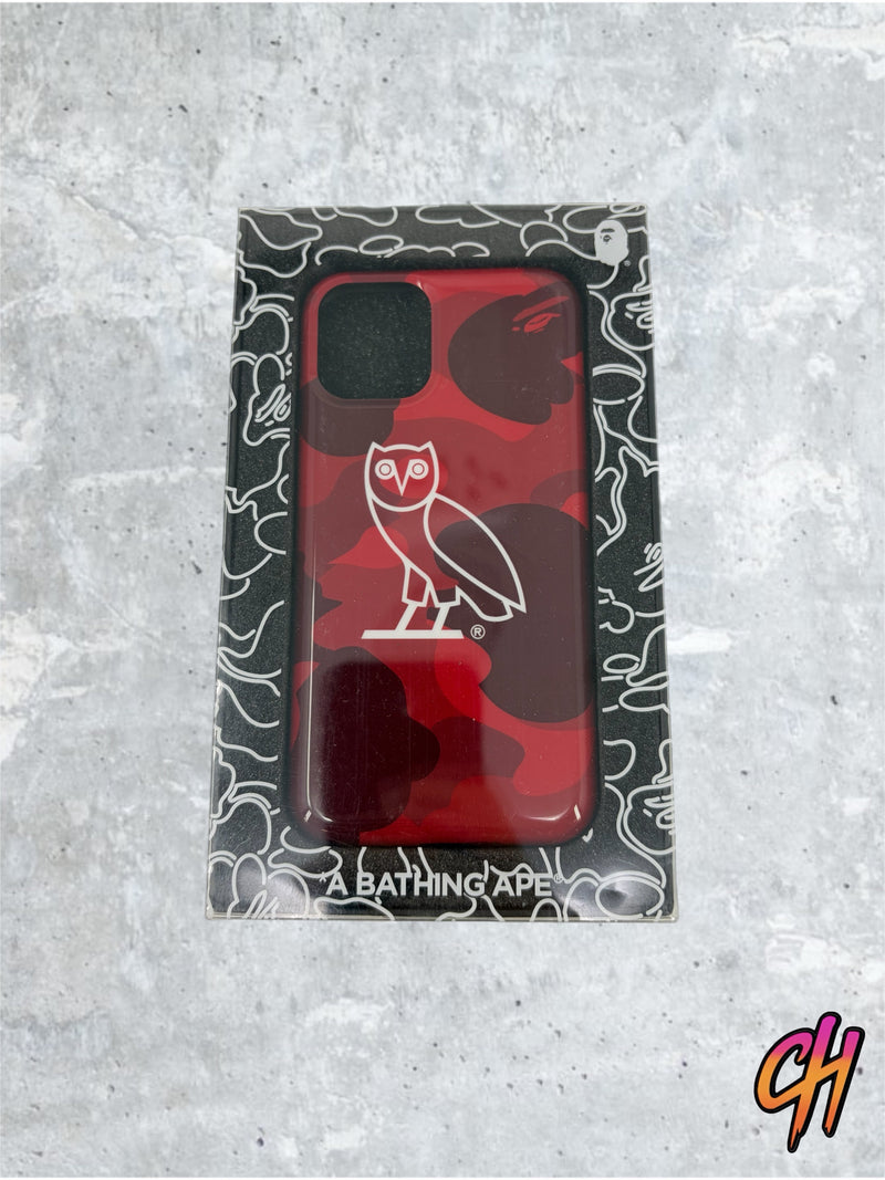 BAPE x OVO Red Color Camo iPhone 11 Pro Case