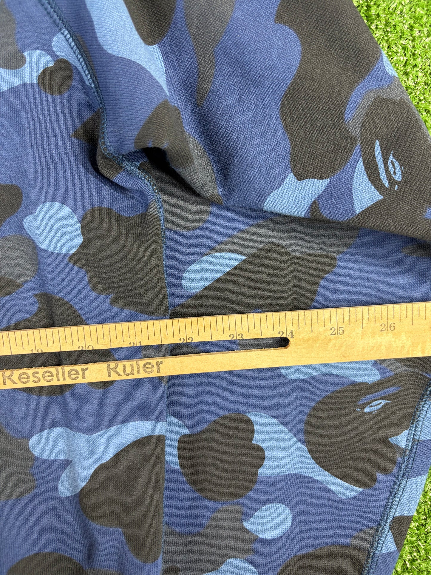 BAPE Color Camo Navy Embroidery Shark Crewneck Large