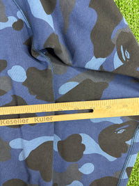 BAPE Color Camo Navy Embroidery Shark Crewneck Large