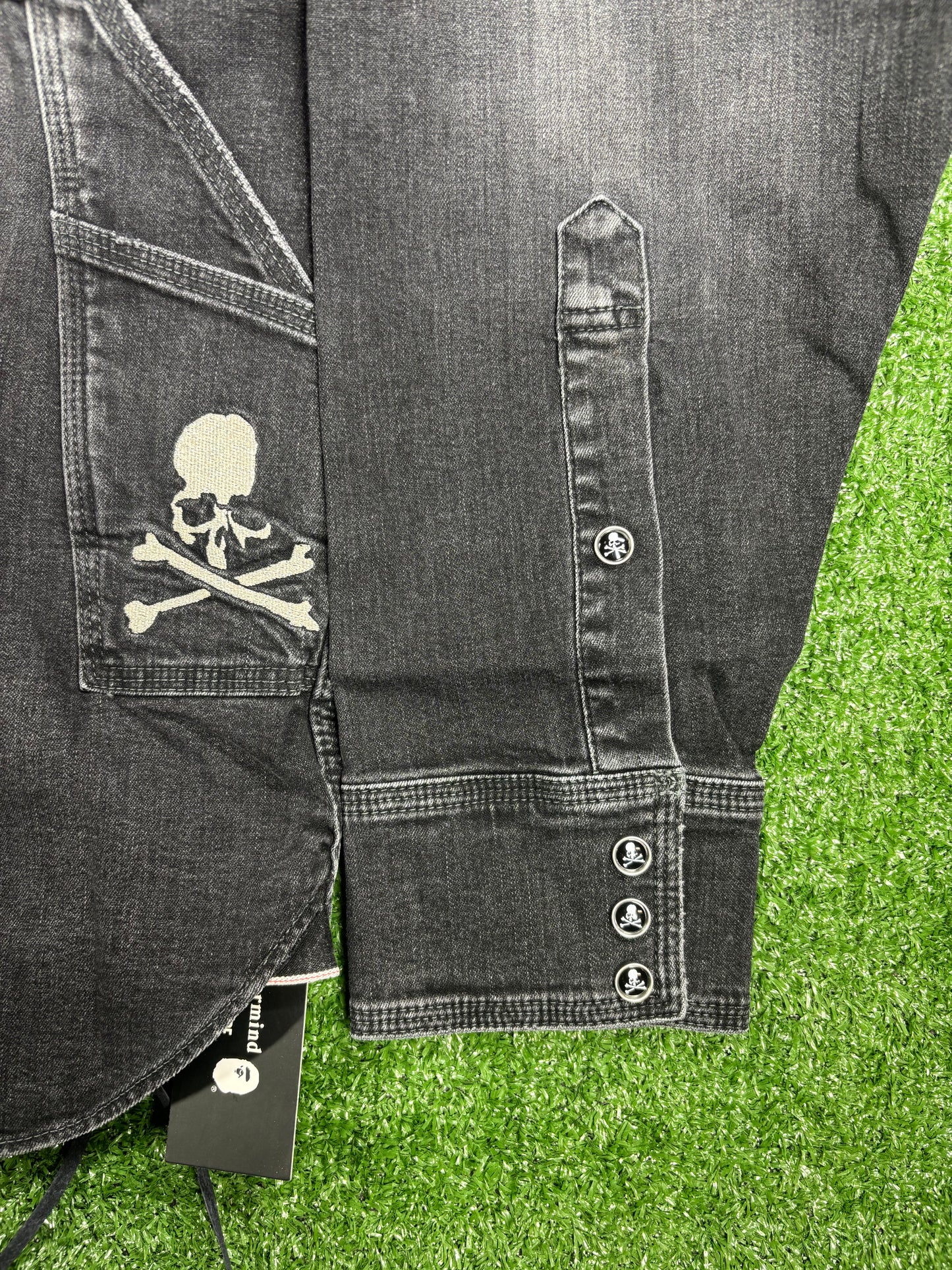 Bape Vs. Mastermind Light Oz Black Denim Shirt Size Small