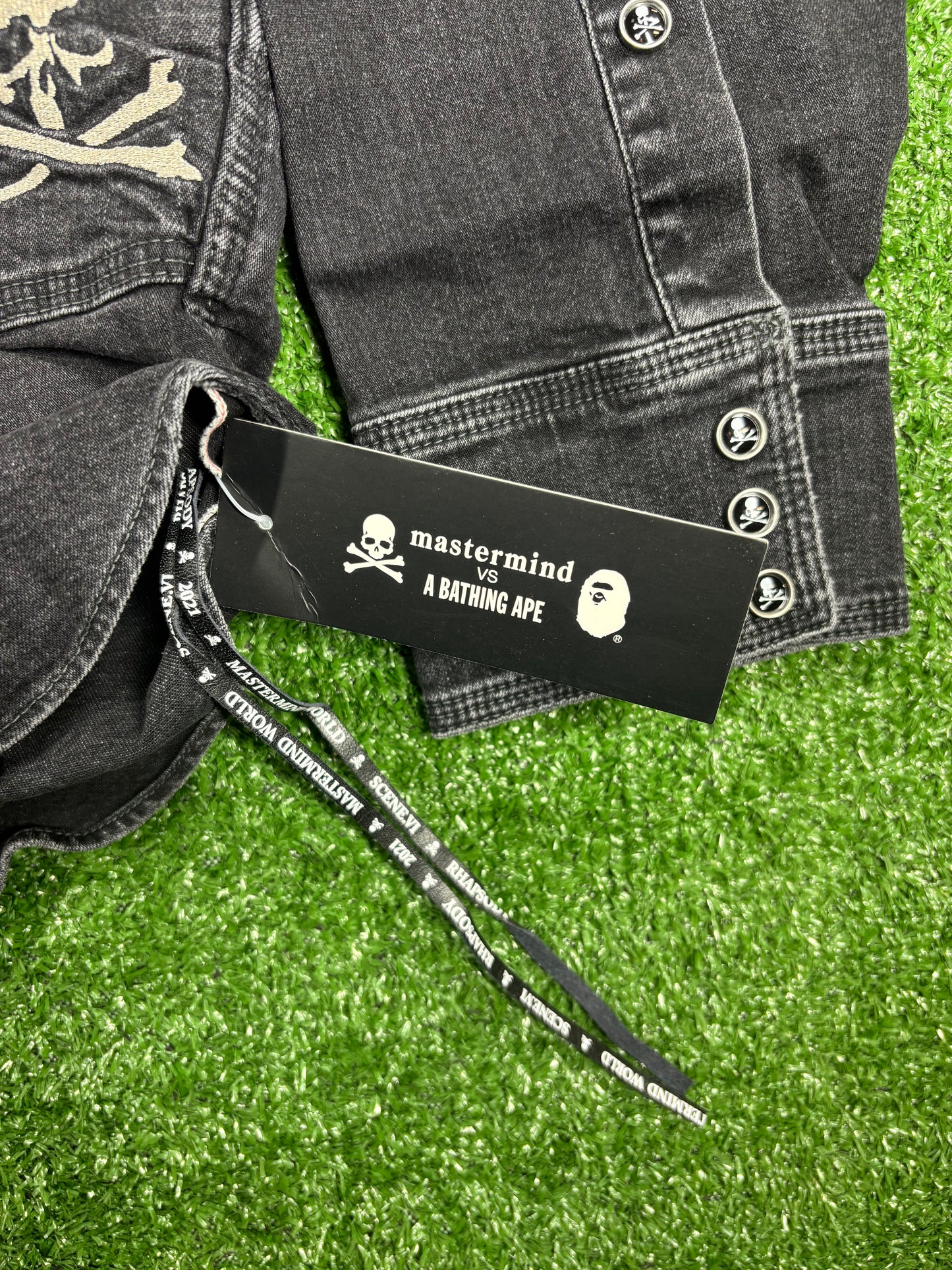 Bape Vs. Mastermind Light Oz Black Denim Shirt Size Small