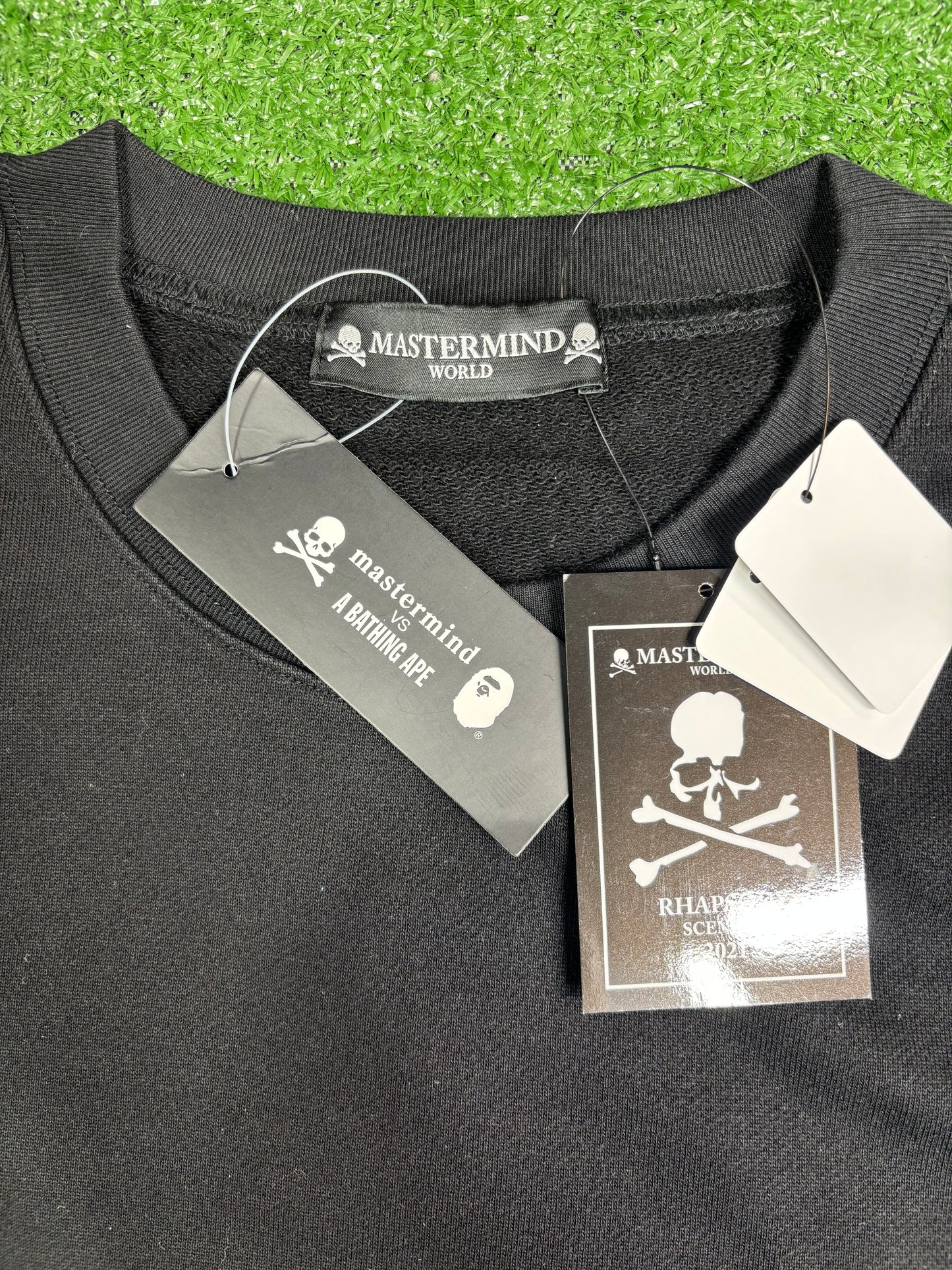 Mastermind Vs. Bape Hand Stitched Tassle Crewneck Sweater Size Large