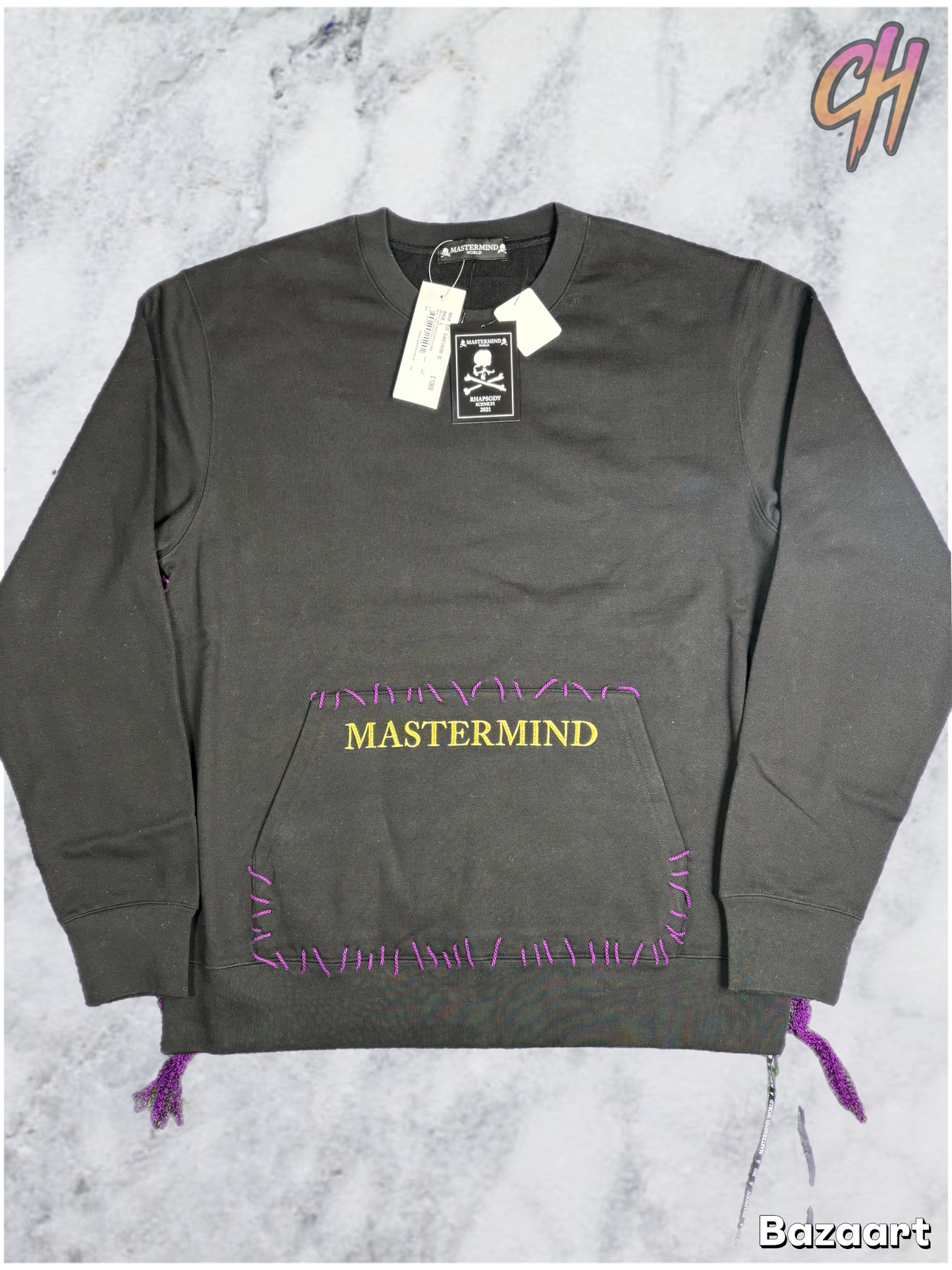 Mastermind Vs. Bape Hand Stitched Tassle Crewneck Sweater Size Large