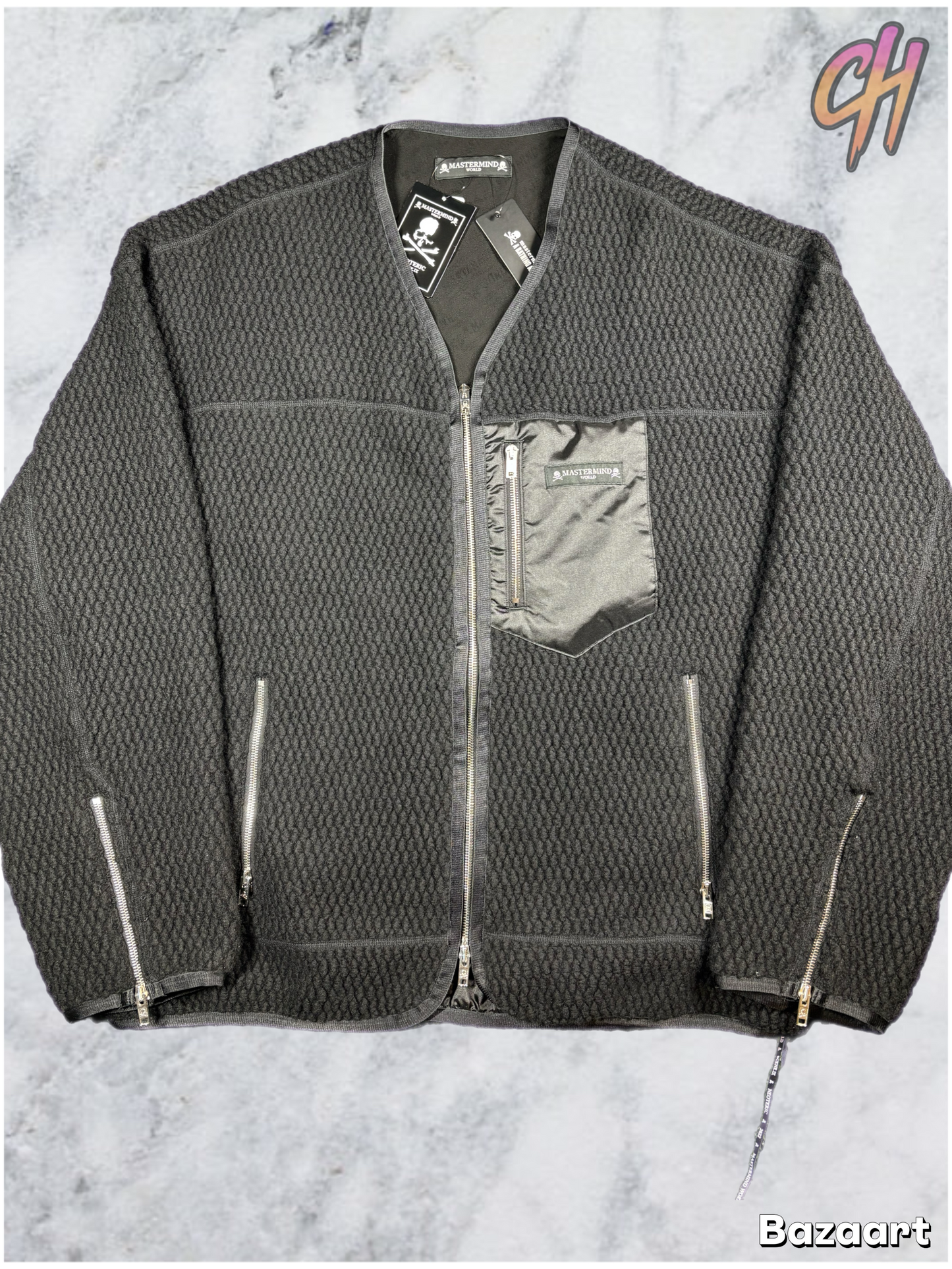 Mastermind World Cashmere Black Cardigan Size Medium (MSRP: $7,150)