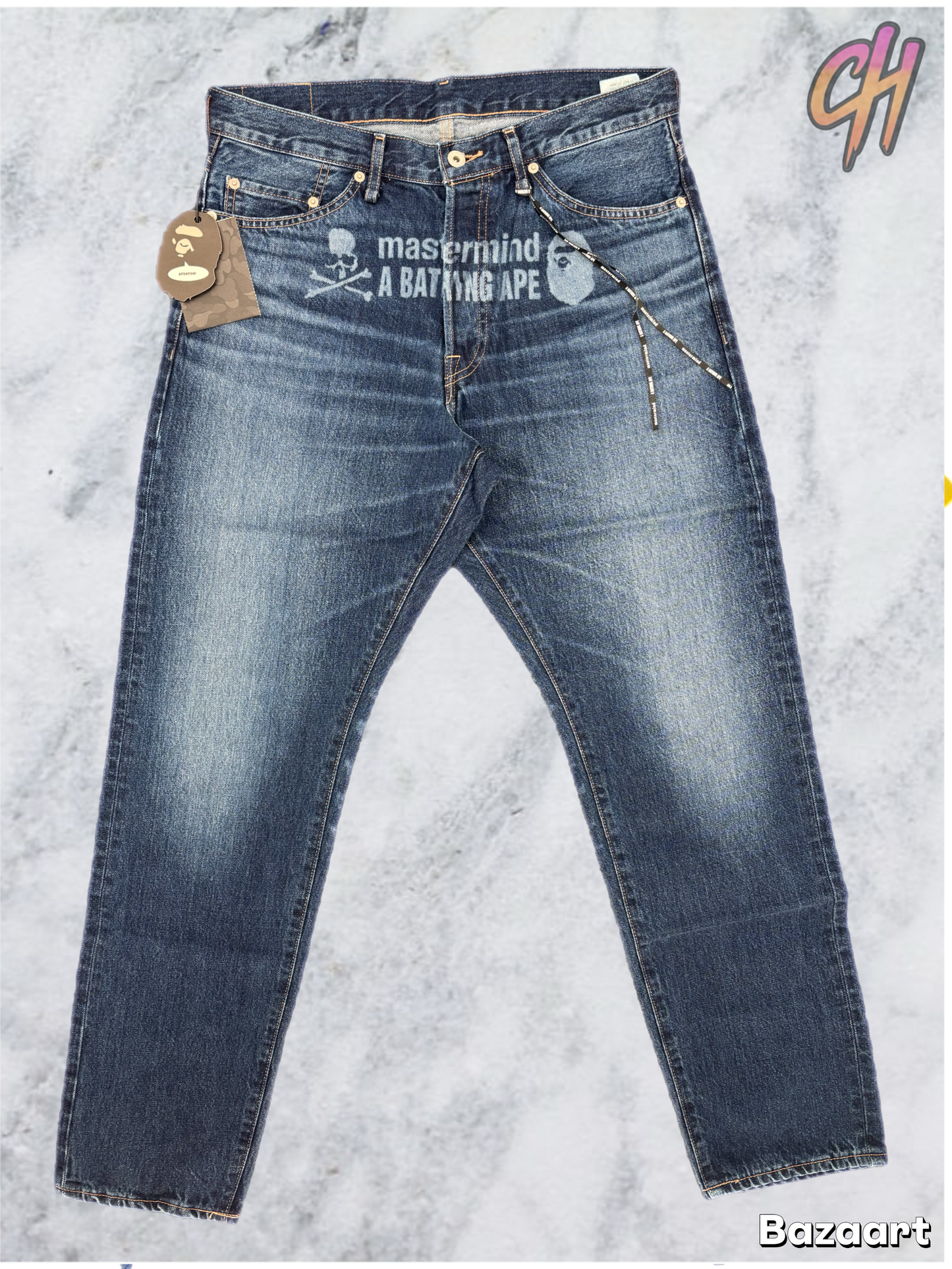 Bape X Mastermind 11th Anniversary Indigo Denim Pants Size Large (MSRP: $680)