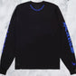 Chrome Hearts Blue Neck Logo Black L/S Shirt - Size Small Men's