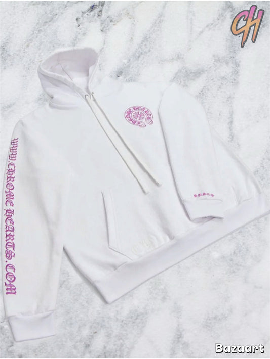 Chrome Hearts Purple Glitter Horseshoe Pullover Hoodie - Size Large