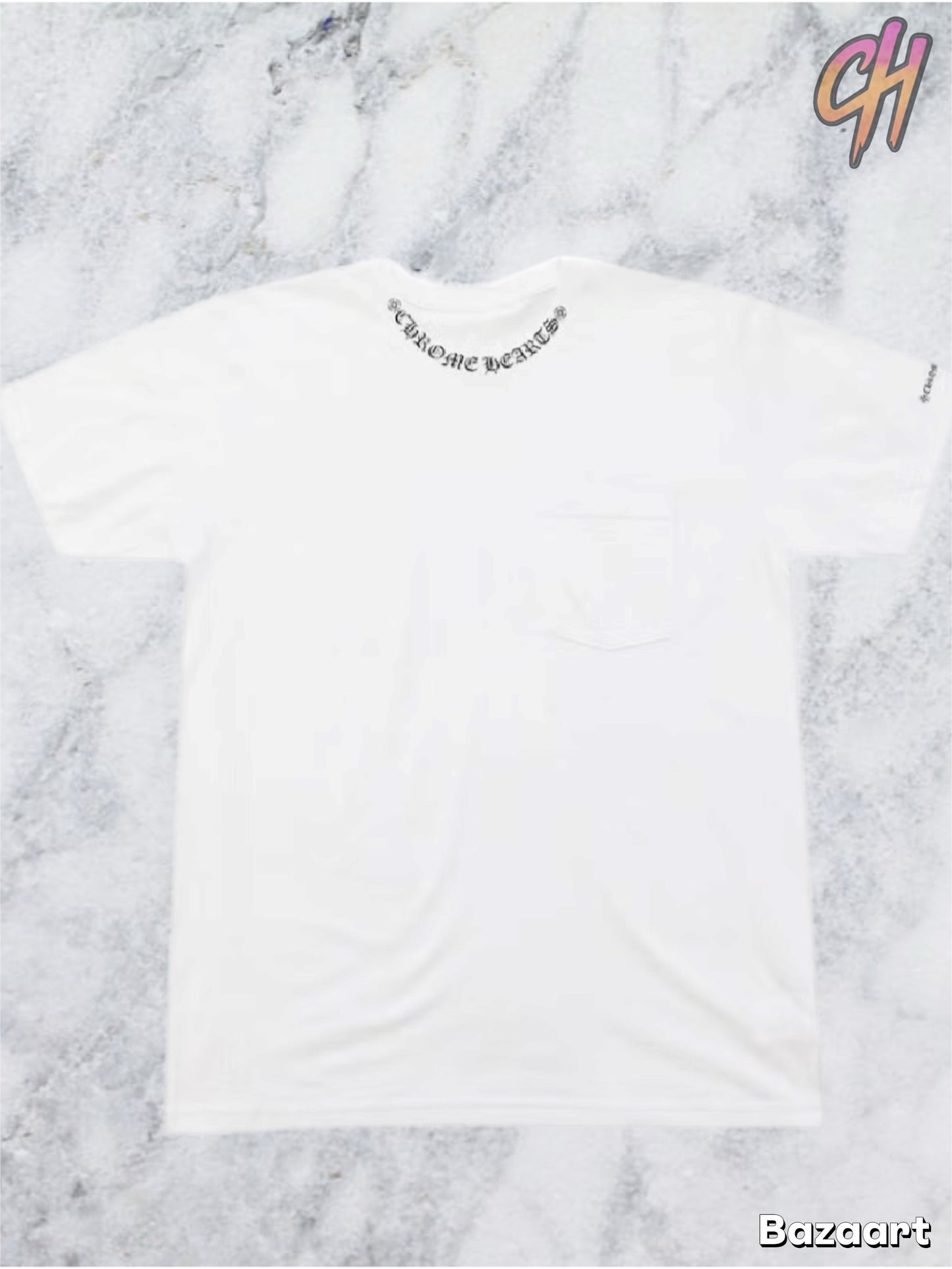 Chrome Hearts Neck Logo Short Sleeve Pocket Crew T-shirt White