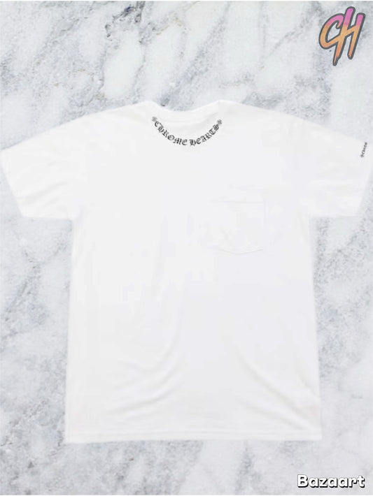 Chrome Hearts Neck Logo Short Sleeve Pocket Crew T-shirt White