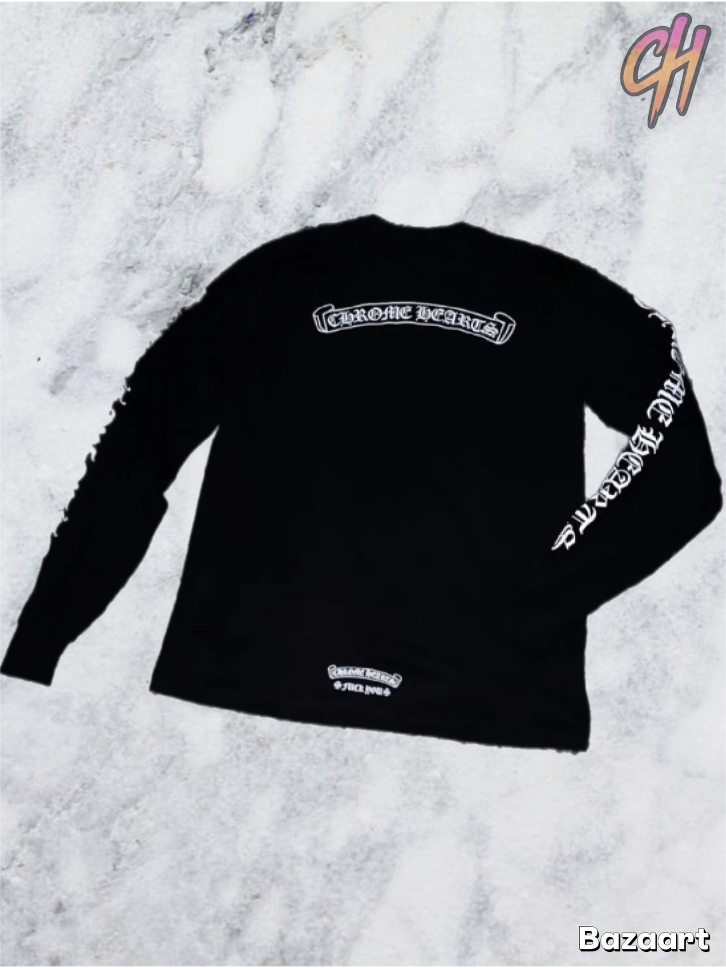 Chrome Hearts Scroll Logo F*** You L/S Black T-Shirt Size Medium