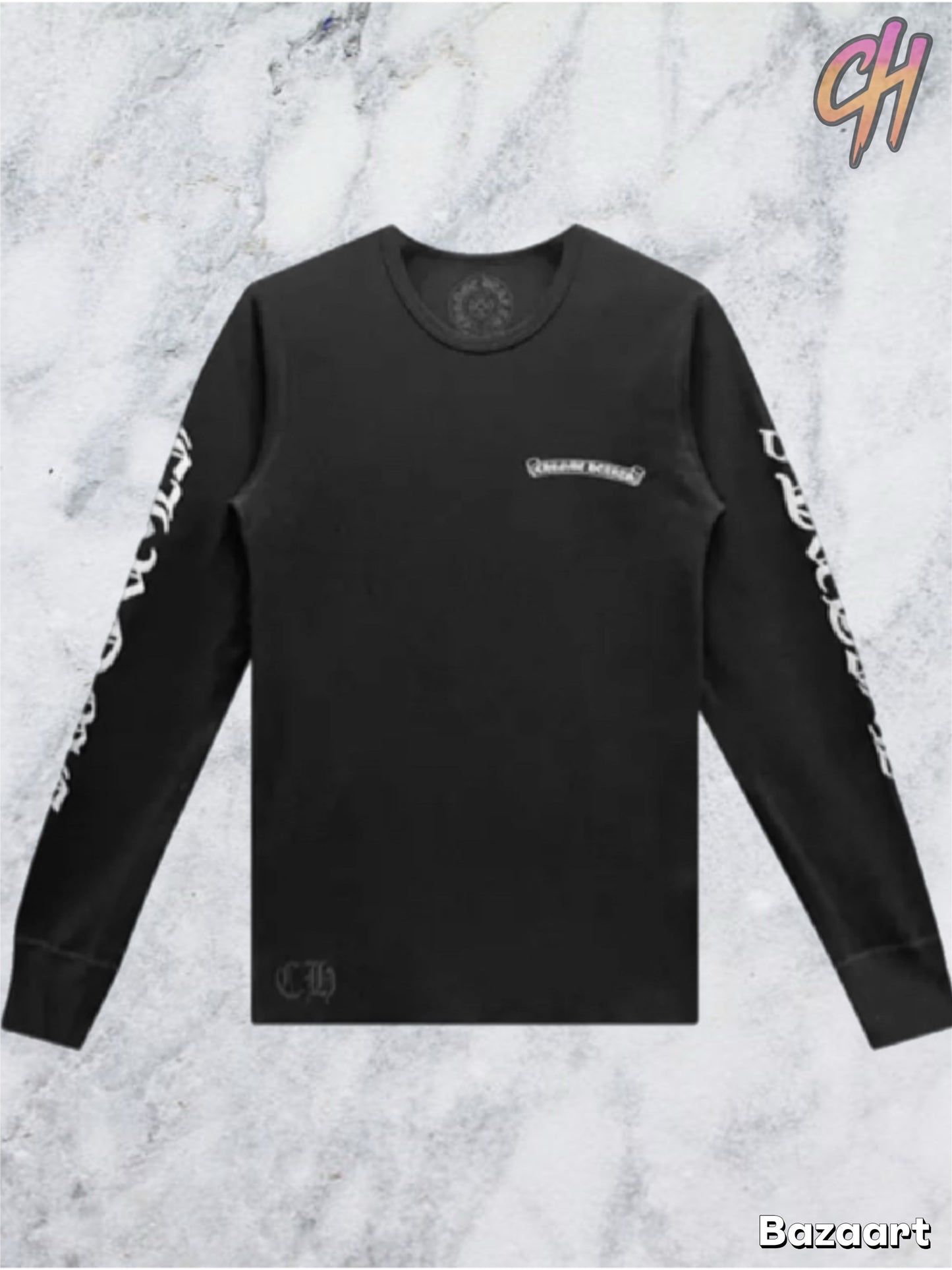 Chrome Hearts Scroll Logo Long-Sleeve Thermal Shirt 'Black'