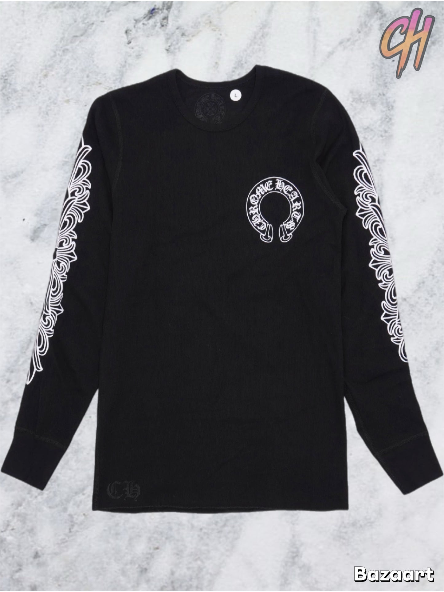 Chrome Hearts Horseshoe Thermal Waffle T-Shirt 'Black'